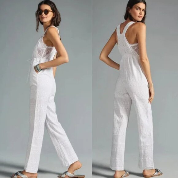 Anthropologie Pants - NWT Anthropologie Raga Straight-Leg White Overalls - Large